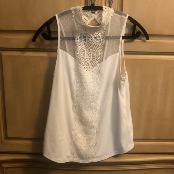 NWOT Express white lace shirt - Picture 1 of 3